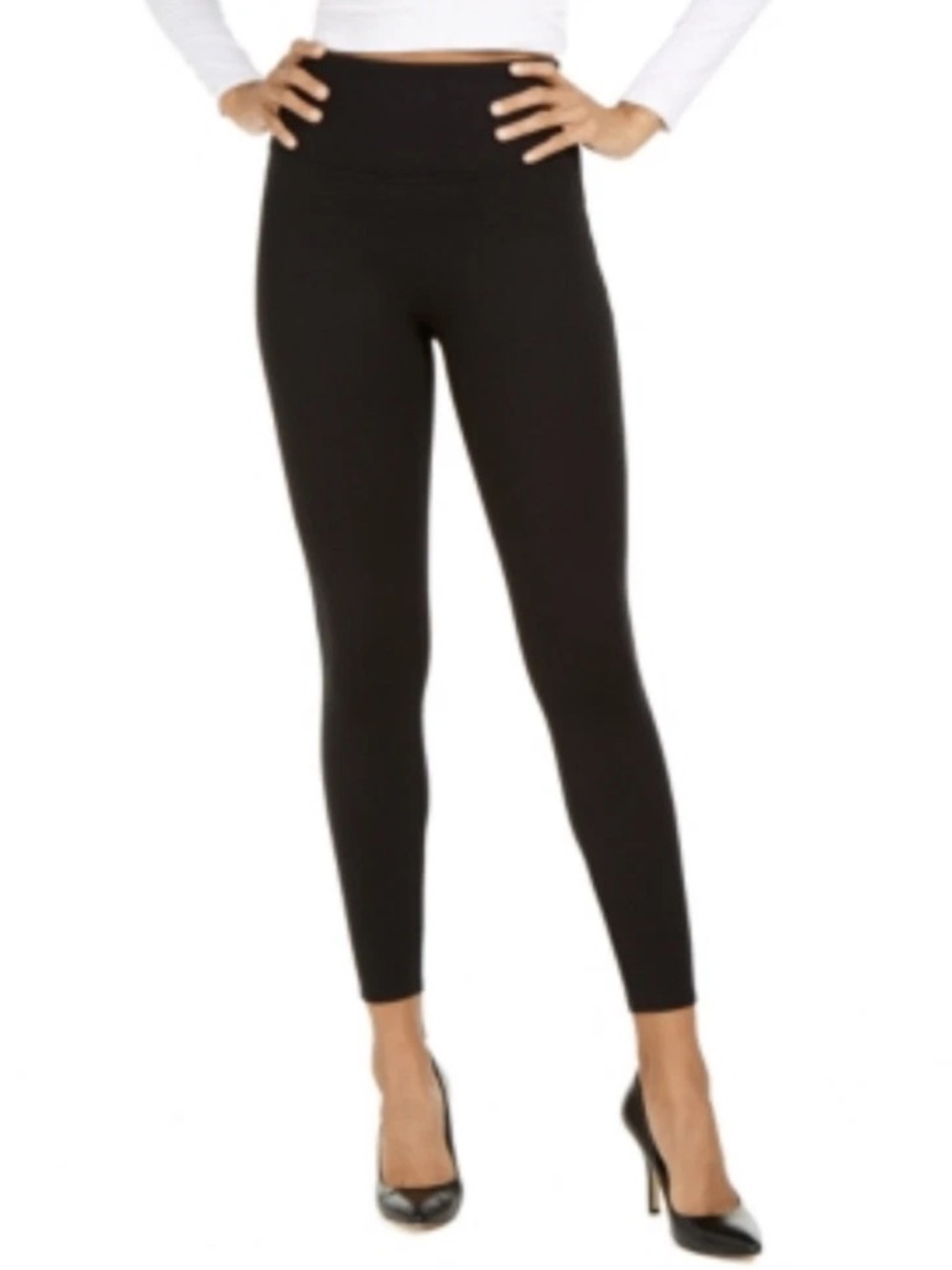 Spanx Ponte Ankle Leggings Black High Rise Shaping 20264R M - Picture 14 of 14